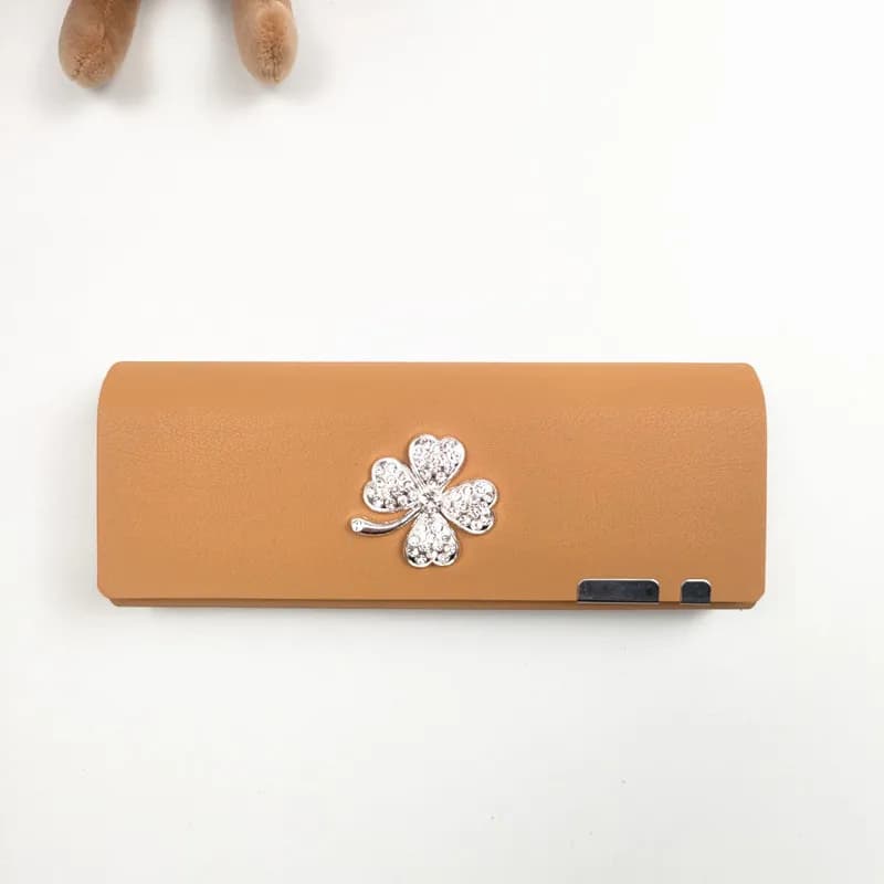 Set with Diamonds Glasses Box Portable Anti-stress PU Sunglasses Case Glasses Storage Box Eyeswear Accessories Women Student B1