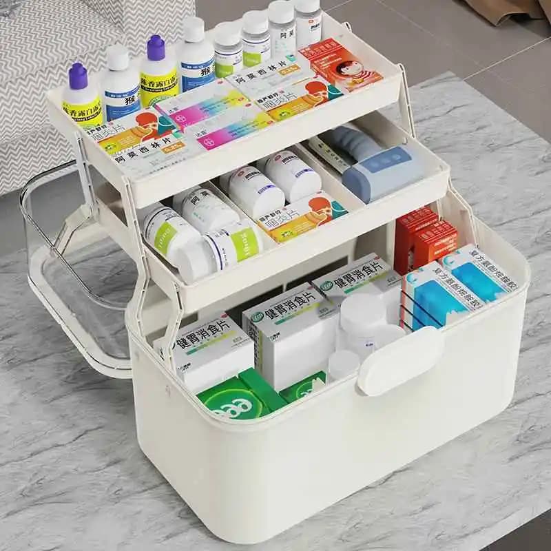 Grande Kit di Pronto Soccorso con Scatola Portaoggetti, Set Standard, Kit di Pronto Soccorso per Bambini, Pacchetto Compatto per Emergenze, Cura Domestica della Salute