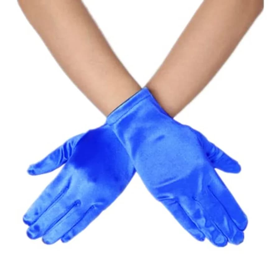 DreamHigh Women 9 Inches Short Satin Mittens Opera Gloves Wrist Length Gloves