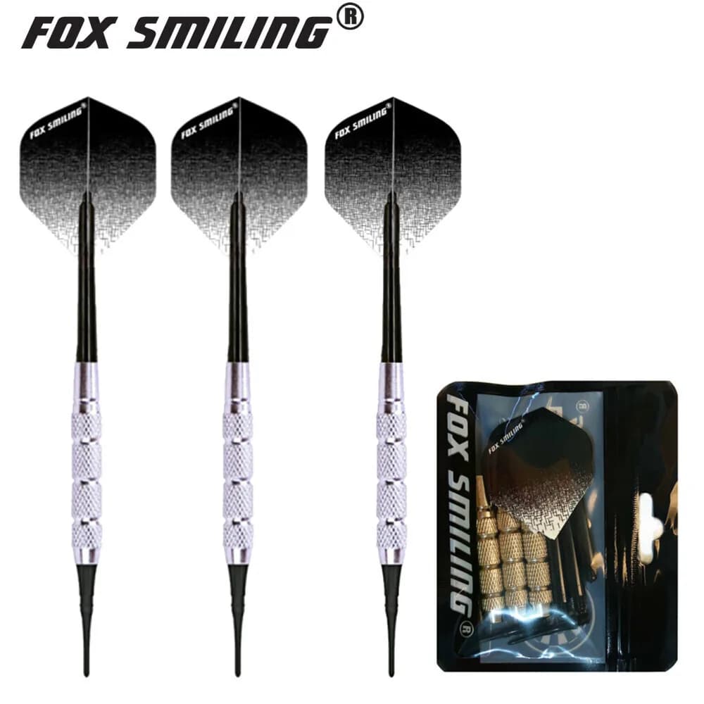 Freccette elettroniche con punta morbida Fox Smiling da 3 pezzi da 18 g con punte per freccette in nylon e aste in nylon