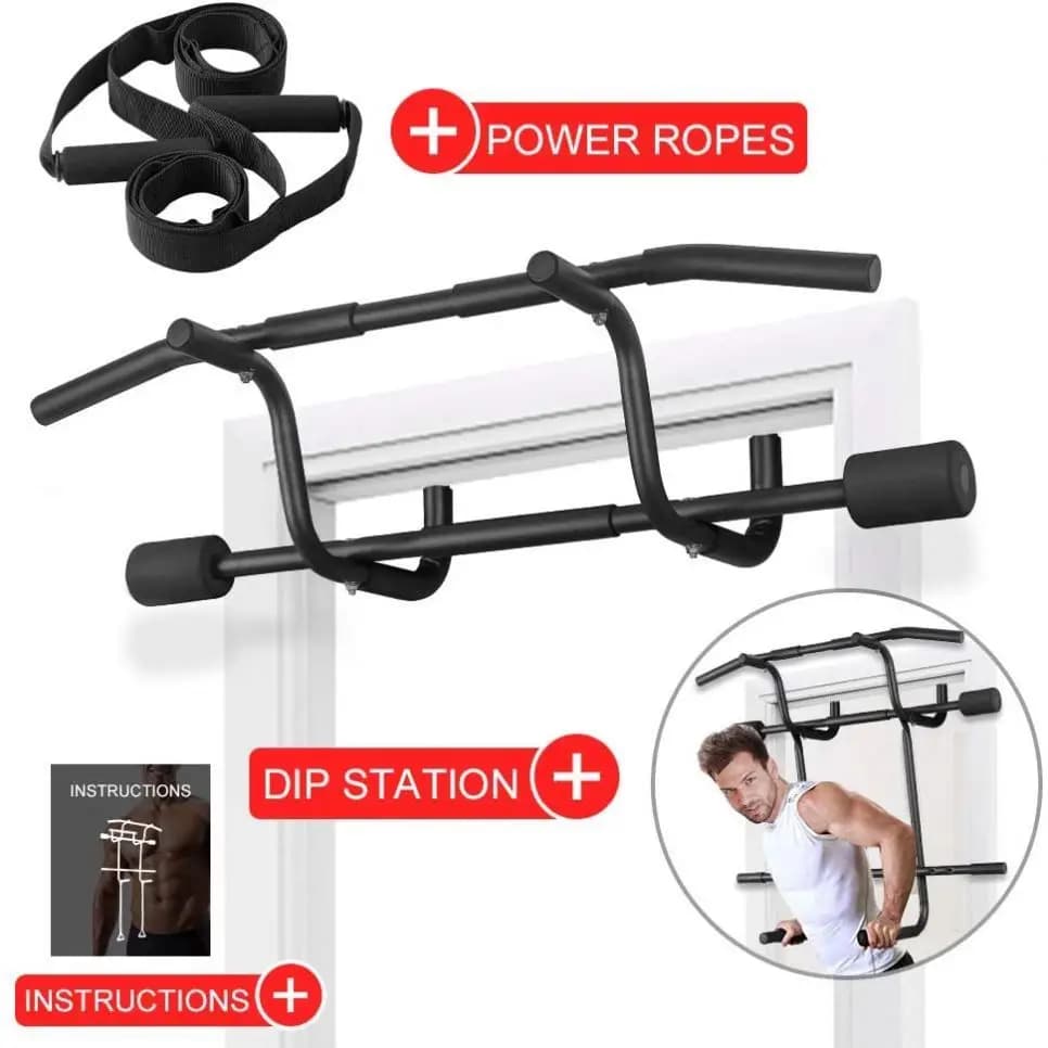 Multifunctional door traction bar, home force training bar and suspension straps