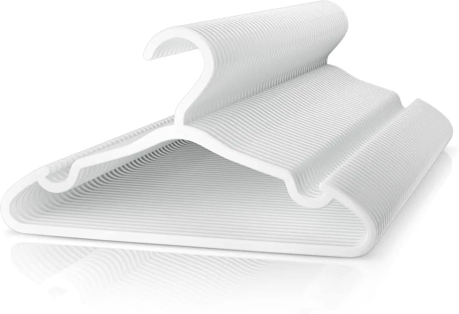 Pack of 50 Anti-slip plastic hangers for Children, Newborns and Small Children, Bearing, White Color