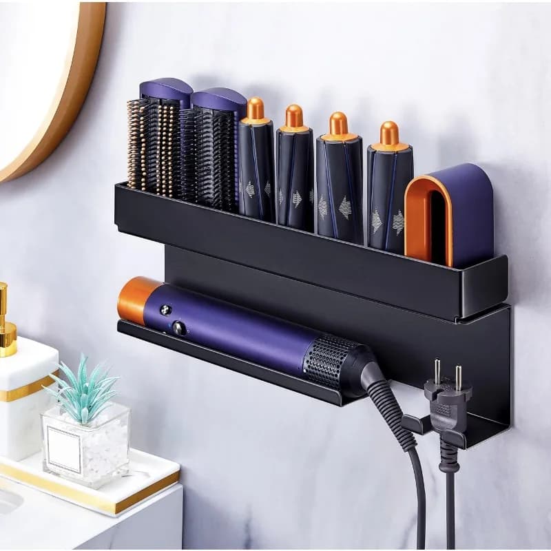Organizer for Tool for Hair Without Drilling, Multifunction Wall Mount for Iron Hair and Hair Dryer