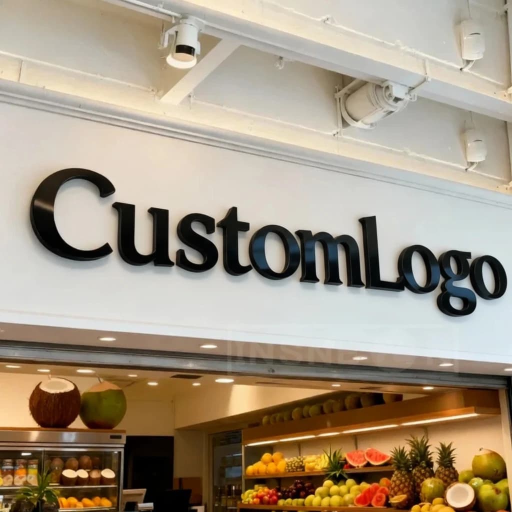 Logo moderno personalizzato Cartello in metallo 2D Lettere in metallo Cartello non illuminato Luci Pubblicità Cartelli acrilici a led Lettera Garage da parete