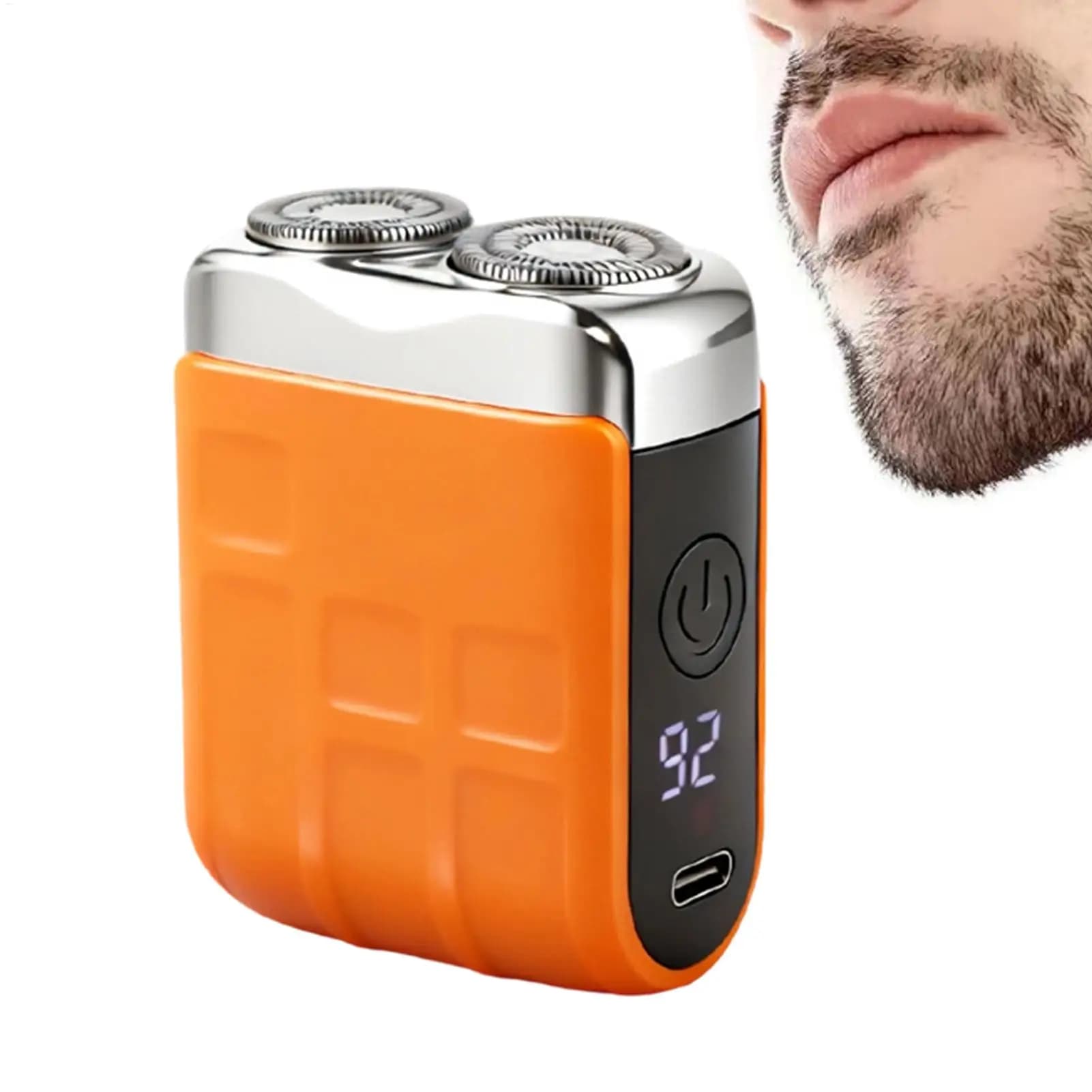 Mini Rasoio Elettrico Intelligente Portatile Ricaricabile Senza Fili con Doppia Lama per Uomo, Display Digitale, Rifinitore per Barba e Viso