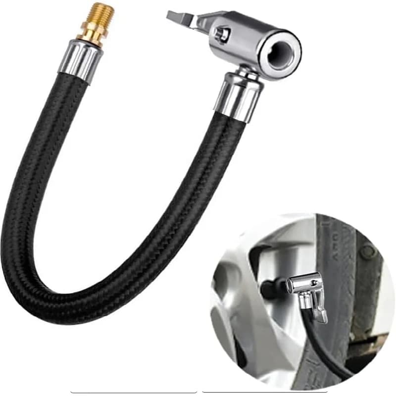 Tubo di prolunga per gonfiaggio pneumatici per auto, tubo di prolunga per pompa d'aria, tubo di prolunga per pompa d'aria, collegamento d'aria per pneumatici, mandrino d'aria con bloccaggio