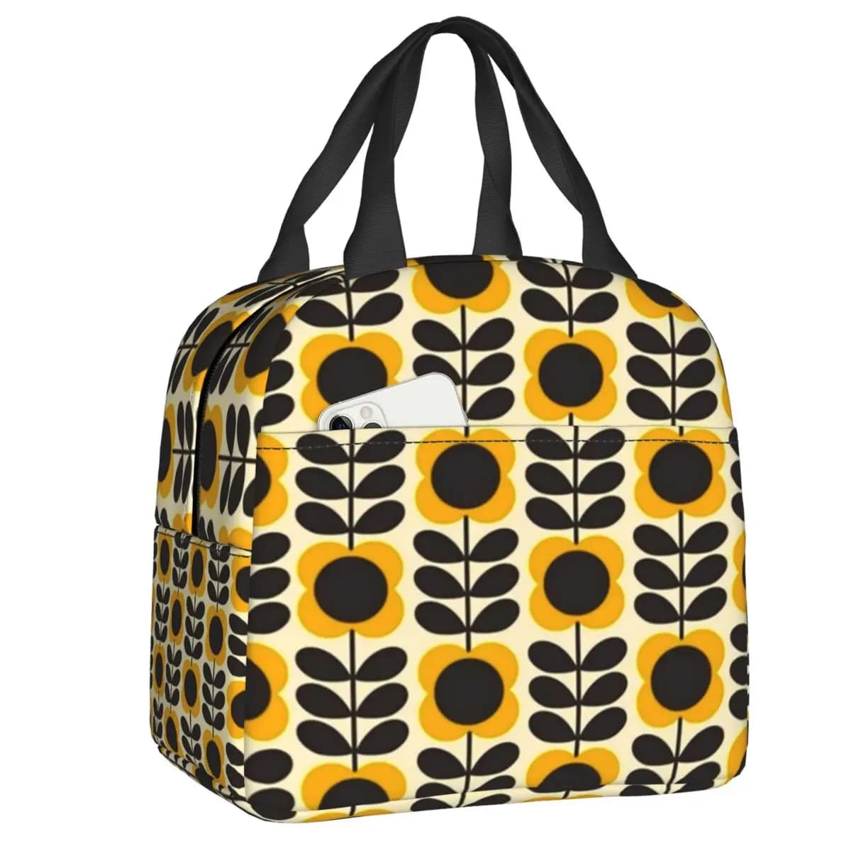 Borsa per il pranzo personalizzata Orla Kiely Multi Stem Flowers per uomo e donna, borsa per il pranzo isolata e calda per ufficio per adulti