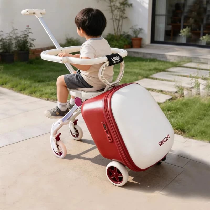 Valigia Cavalcabile 2-in-1 per Bambini con Passeggino Staccabile | Valigia da Viaggio per Bambini | Valigia Trolley da Viaggio per Bambini