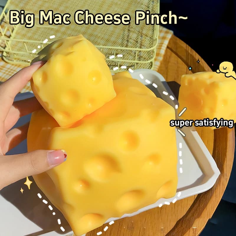 Cubo di Formaggio Gigante Antistress, Oggetto Morbido di Grandi Dimensioni a Lenta Risposta per Sollievo dallo Stress, Fidget Toy per ASMR, Antistress Sensoriale per Ansia