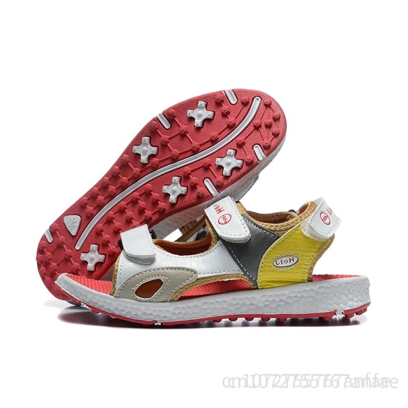 Nuovi sandali estivi in pelle per bambini, sandali da spiaggia, design alla moda, sandali casual traspiranti per bambini, sandali piatti da spiaggia per esterni