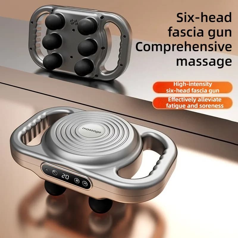 6 Head Massage Gun High Frequency, Powerful, Portable, Wireless, for Full Body Massage, Professional Vibration Massage