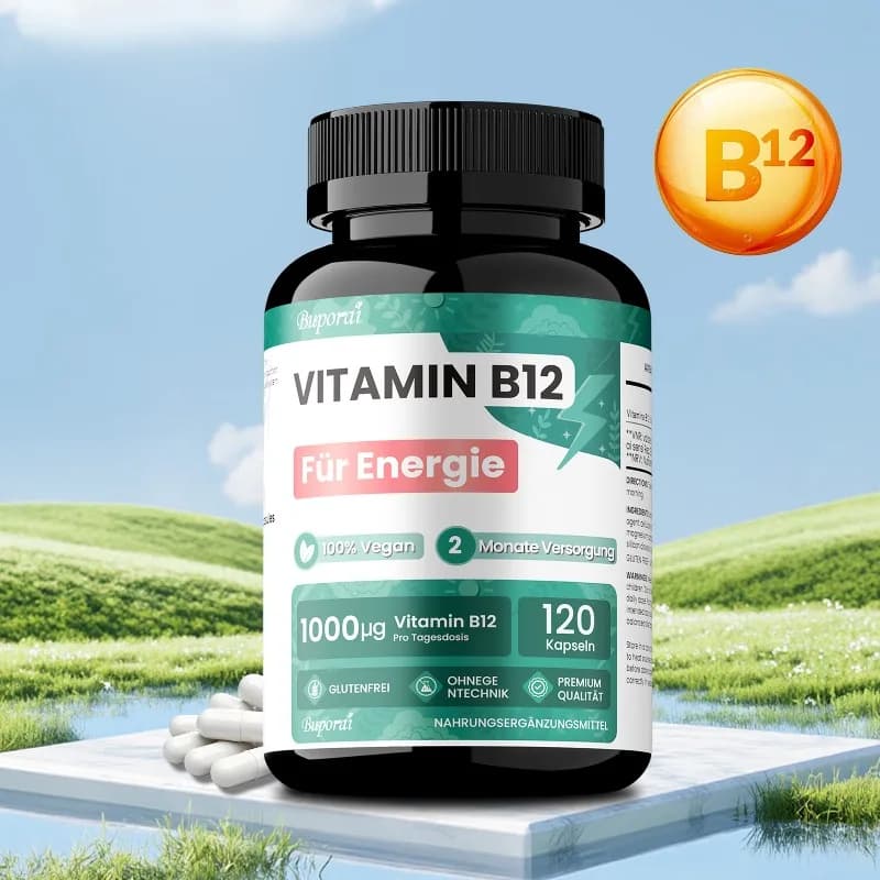 120 pcs of vitamin B12 1000 mcg - methylaccobalmynic supplement for mind, energy, brain, mood, heart support