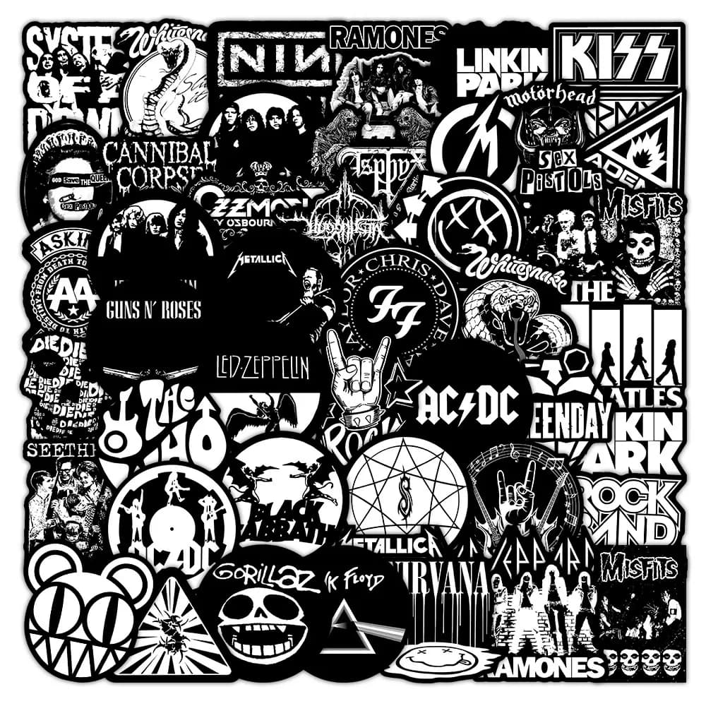 55 Pcs Rock Band Stickers - Cool Music-Themed Decals for Guitars, Luggage, Notebooks & DIY Crafts Giajar Sticker Store