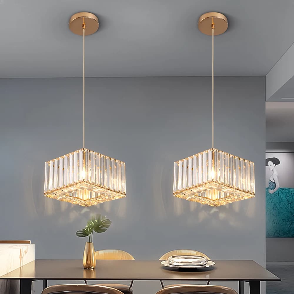 Moderna lampada a sospensione in cristallo Led cucina isola lampada da soffitto soggiorno sala da pranzo Nordic corridoio Decor corridoio apparecchio a sospensione