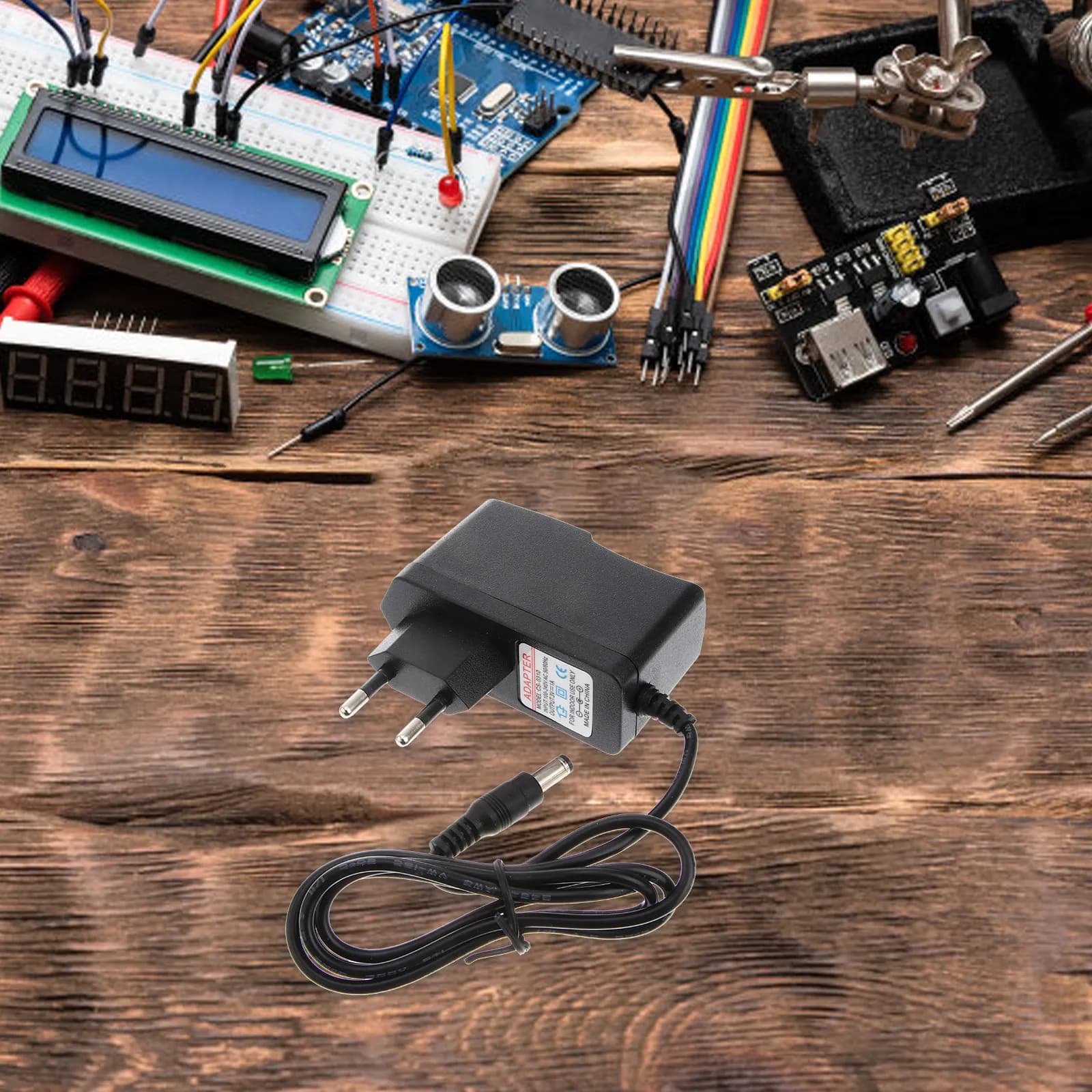Adattatore di Alimentazione EU 5.5mm X 2.1mm 3V 1A Nero Portatile Leggero Ingresso 100-240V Uscita DC Adatto per Viaggi e Uso Domestico