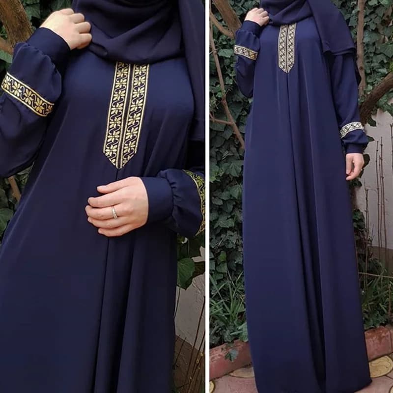 Stile etnico musulmano Stampa Abaya Plus Size Dubai Abiti per le donne 4xl 5xl Manica lunga Allentato Casual Robe Moda Ramadan Dress