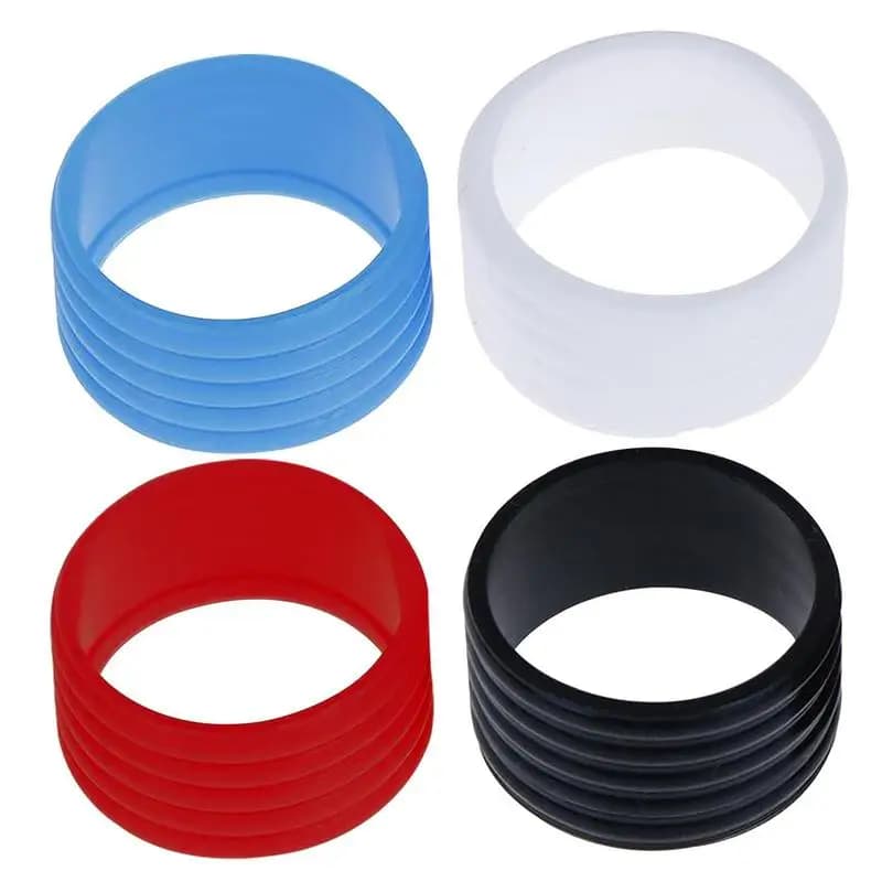 Anello per impugnatura per racchetta da tennis in silicone Chiusura con impugnatura Fascia in gomma che assorbe il sudore Maniglia fissa estensibile Accessori da tennis