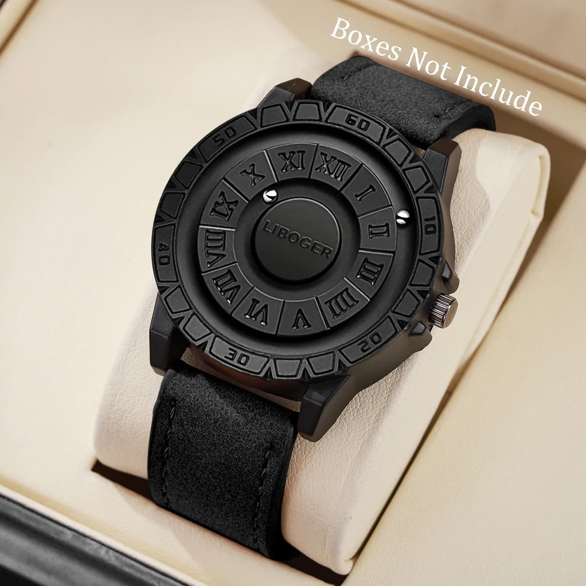 Luxury Magnetic Suspension Men Business Watches Casual Leather Strap Quartz Wristwatch Reloj Hombre（Without Box）