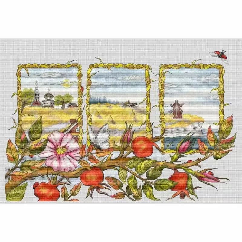 16104-ACross Stitch Only Floss No Fabric Not Cross-stitch Kit Embroidery Needlework Without Fabric Homfun Painting Crossing
