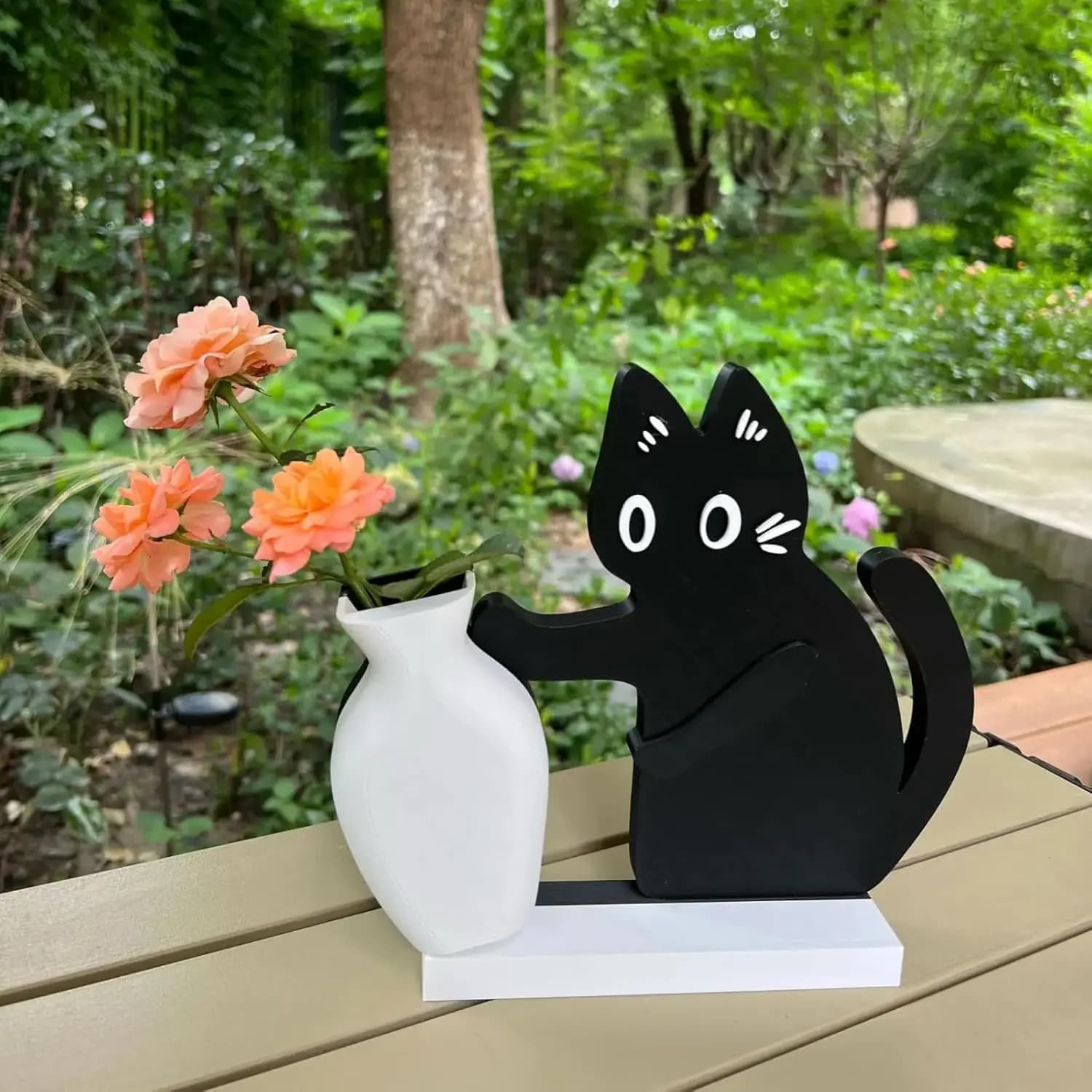 Magneti da frigorifero Gatto nero che spinge il vaso Decor Collezione di baffi di gatto Scatola commemorativa Magnete da frigorifero Decorazioni per l'home office per il regalo