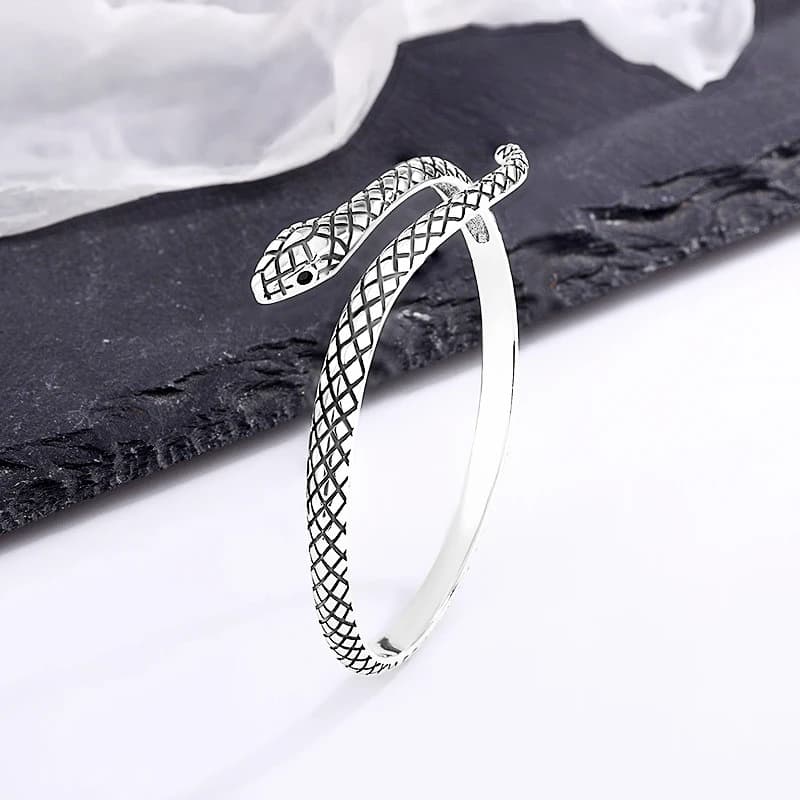 Sole Memory Retro Trendy Thai Silver Snake Bracciale in argento sterling 925 con apertura ridimensionabile per le donne Regalo di gioielli di lusso BR359