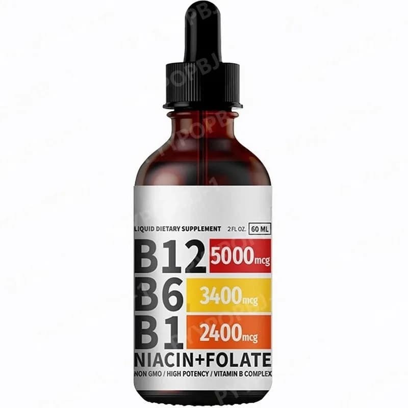 Vitamin B12 and B6 in Liquid Drops, Vitamin B12 Sublingual, Vitamin B12 5000mcg, Metilcobalamin for Energy