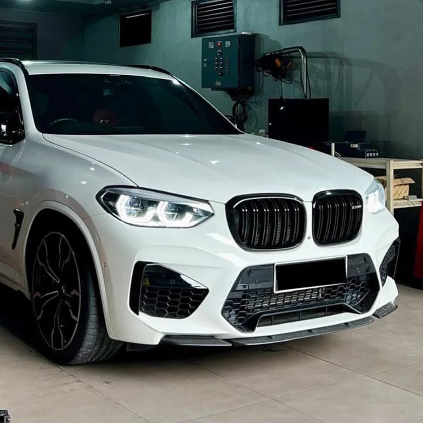 For 2019 2020 2021 BMW X3M X4M F97 F98 Black/Carbon Front Bumper Lip Splitter Diffuser Body Kits Spoiler Bumper Guard Protector