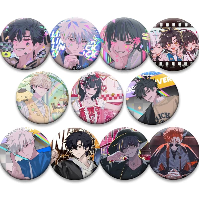 Spille Rotonde alla Moda da 58mm, Badge Cartoon Cheng Xiaoshi, Lu Guang Qiao Ling, Spille Anime Link Click per Accessori Zaino e Regali