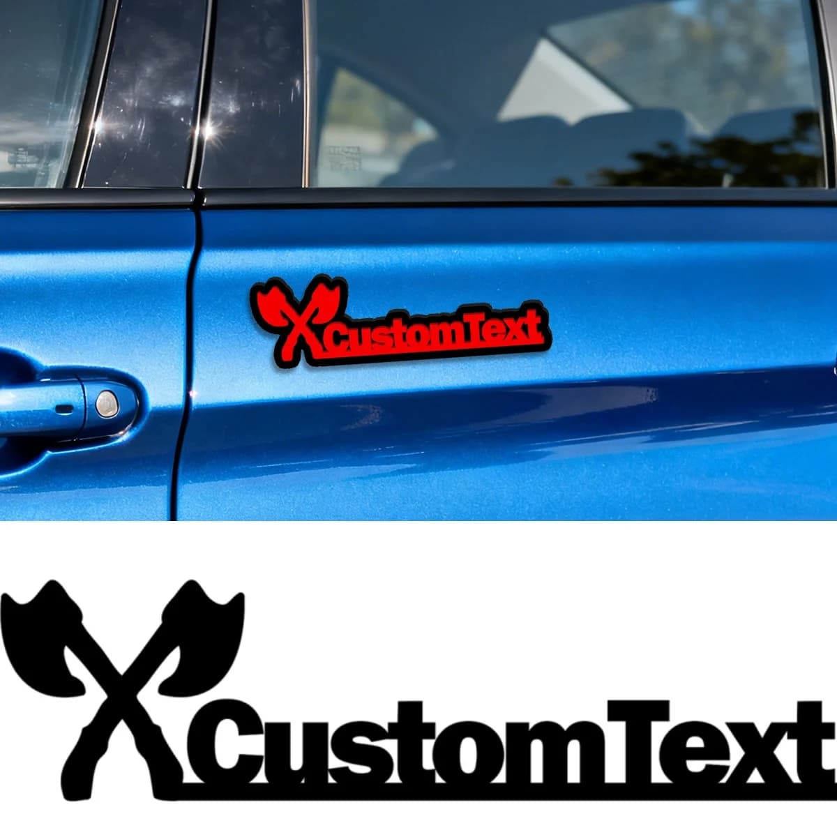 Adesivo Artistico per Auto con Ascia Incrociata, Impermeabile, in Acrilico, Decorazione per Pianoforte e Chitarra, Accessori Fai-da-Te per Styling Auto