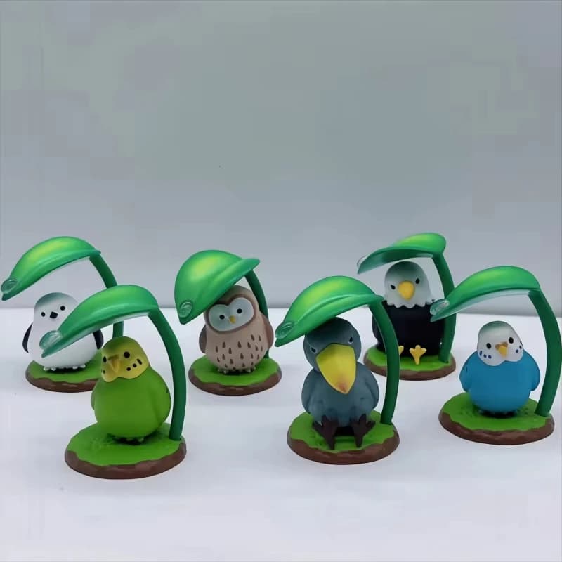Nascondere la pioggia uccello scatola cieca anime action figure carino mascotte uccelli papavero gufo shoebill aquila decorazione del desktop regali per ragazze