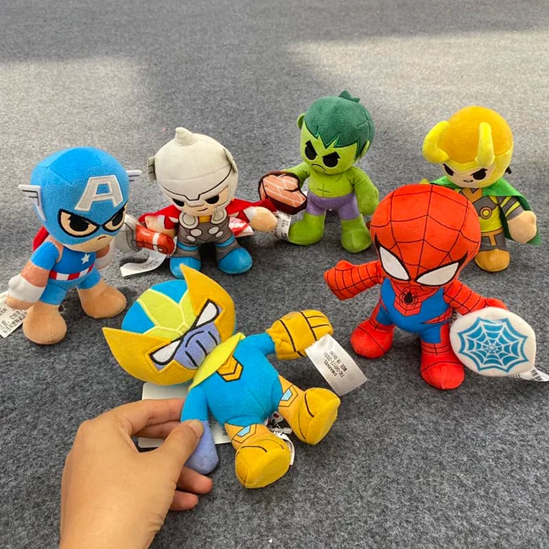 Prodotto Originale, Peluche Q Version di Hulk e Thor con Corpo Scheletrico, Palmo Flessibile, Bambola con Attrazione Magnetica, Regalo da Collezione per Ragazzi