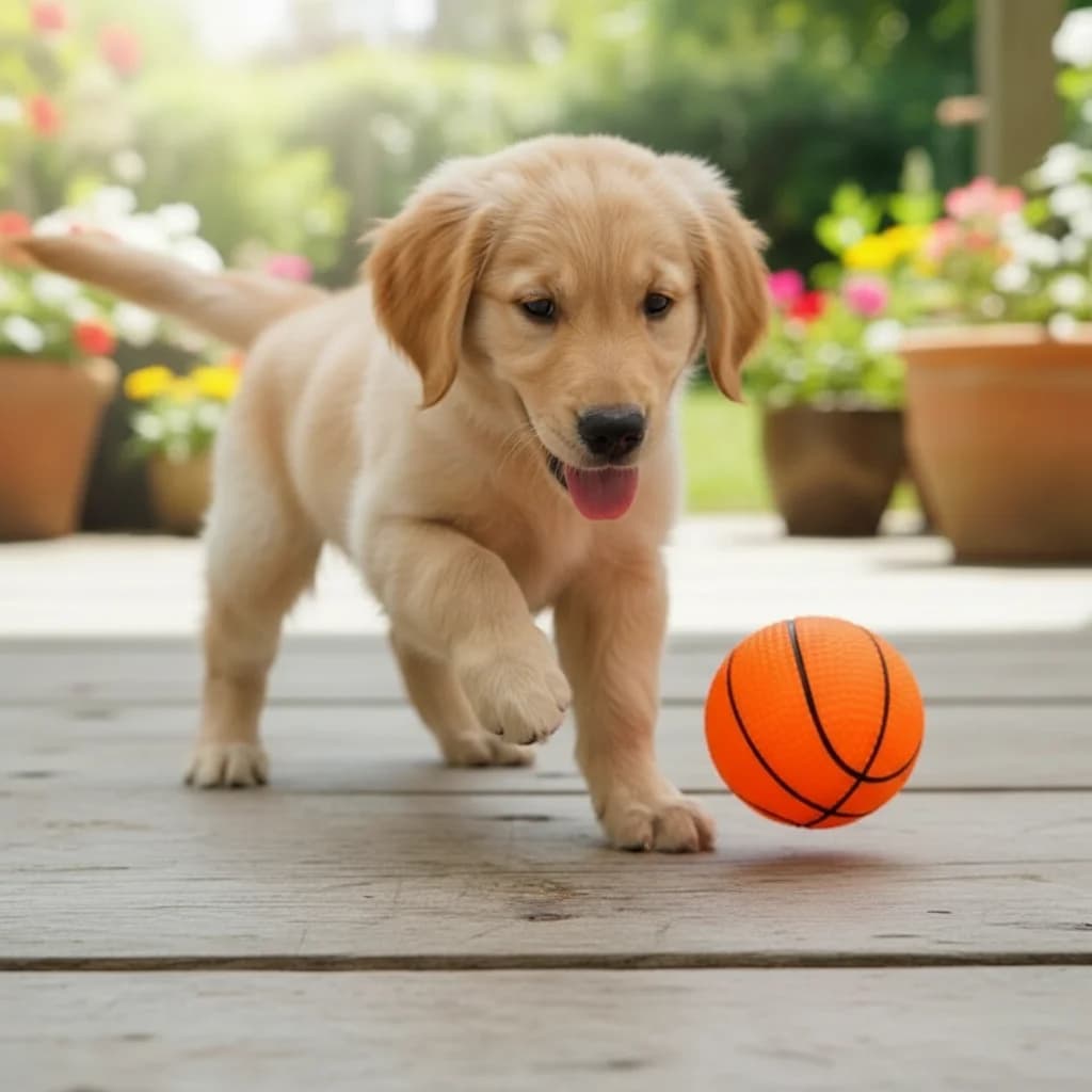 Squeaky Basketball Shaped Dog Toy Ball Durable Bite-Resistant Teeth Grinding Interactive Pet Toy for Puppies Boredom Relief