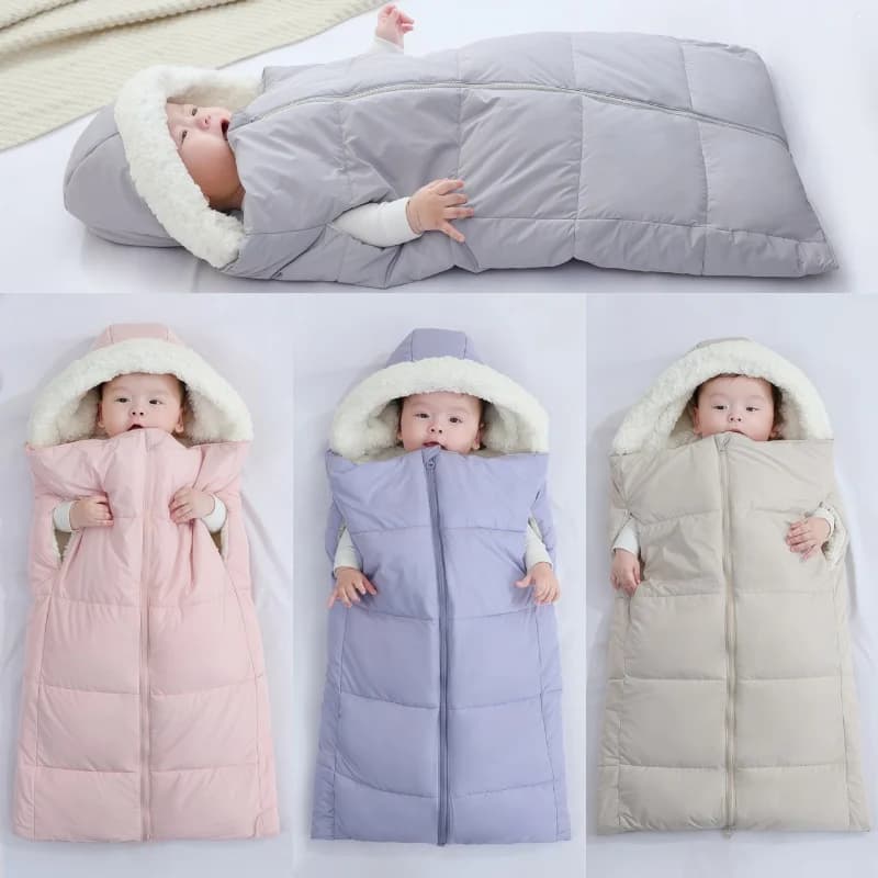 Baby bed for children from 0 to 1 year: warm winter and autumn blanket for bed with hood, multipurpose bed linen accessory