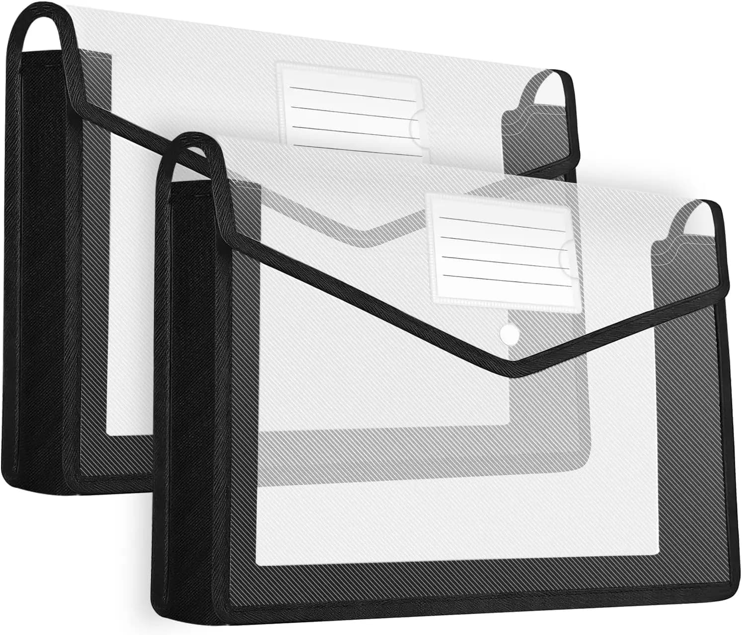 Set di 2 Cartelle Espandibili con Chiusura a Scatto, Organizzatore Espandibile per Documenti Formato Letter/A4