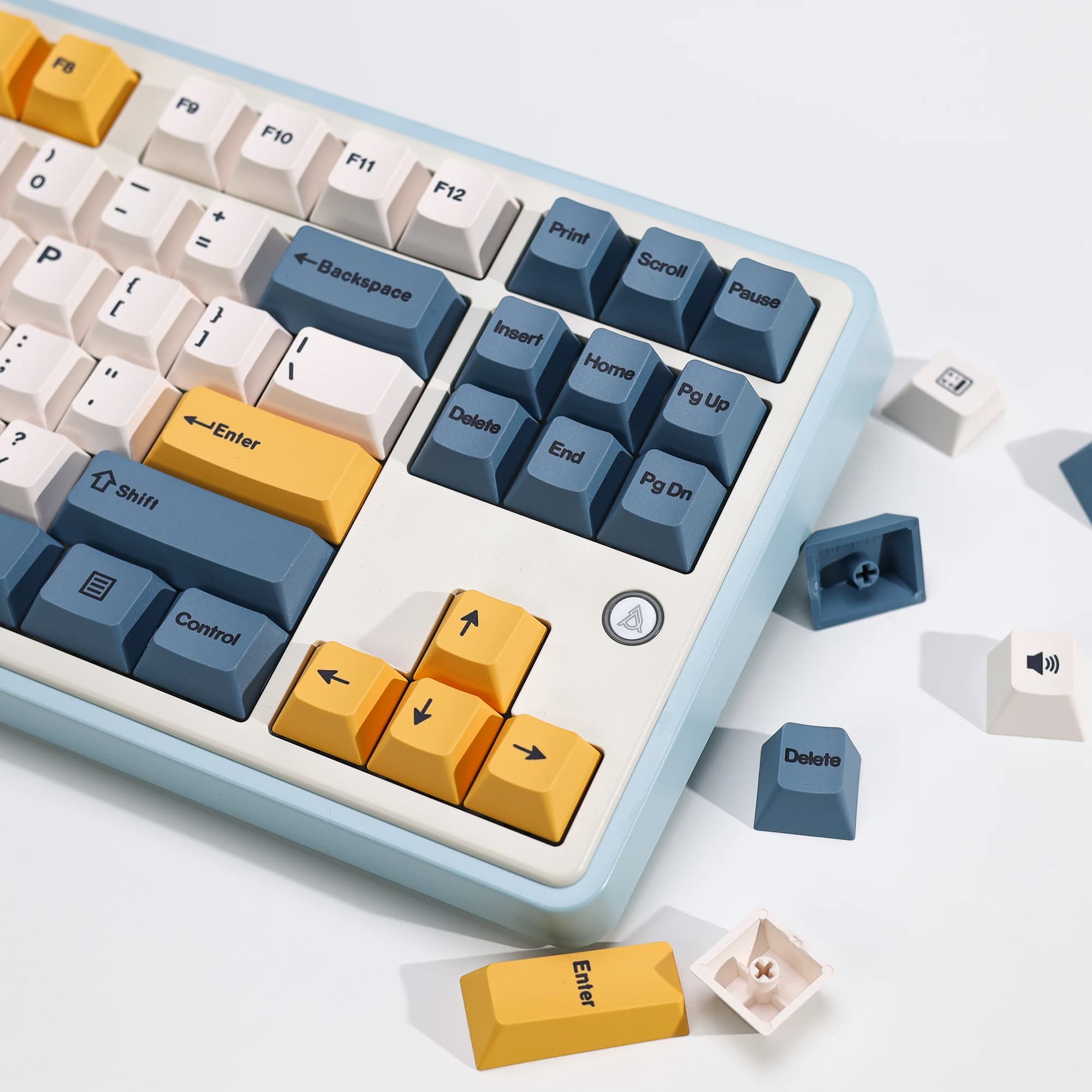 KBDiy Retro Albicocca Giallo Copritasti PBT Cherry Profile ISO Keycap for Switches MX 60 Magnetic mechanical keyboard keyboards