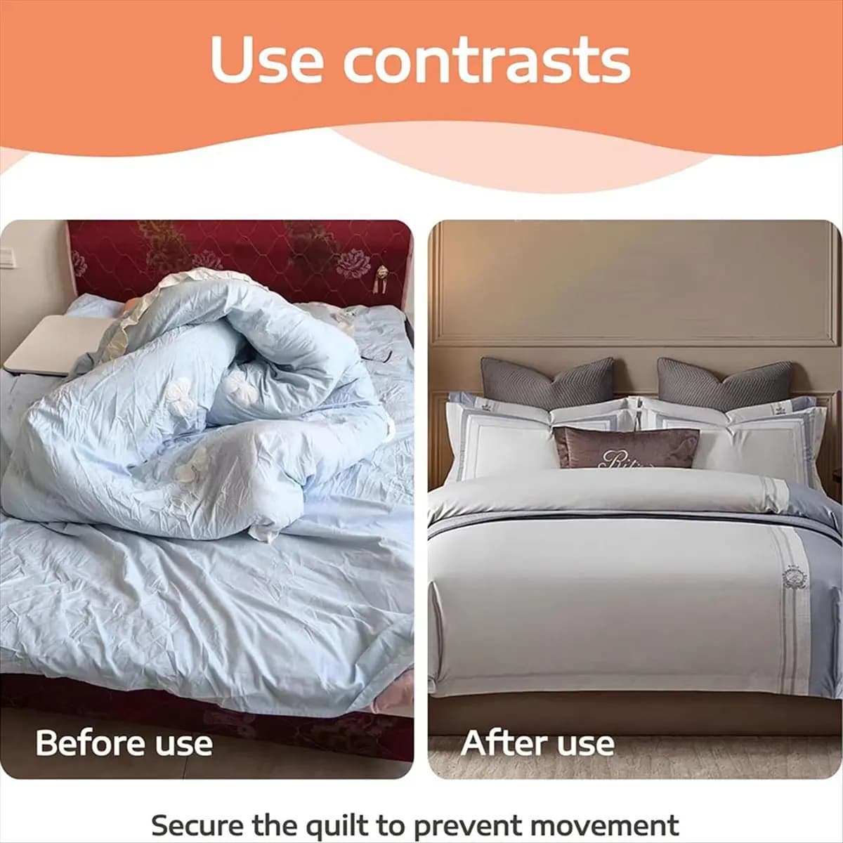 KSOL Pack of 16 clips for duvet cover, clip for duvet cover to keep inside the duvet, comfortable and reusable clip for duvet cover
