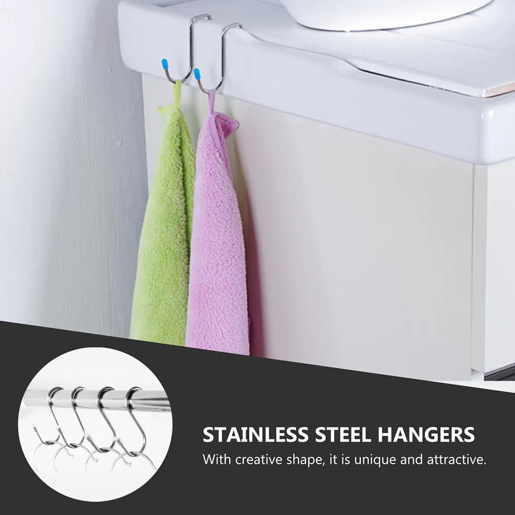 12 Pcs Cabinet Clothes Hanger Single Hook Storage Door Stainless Steel Hangers over