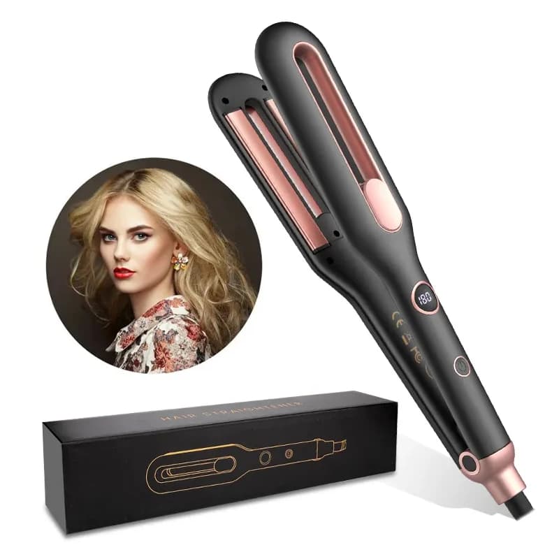 Home Electric Ceramic Hair Straightening Comb LCD Temperature Display PTC 1 Year Warranty-Multi-Function Volume Straightener