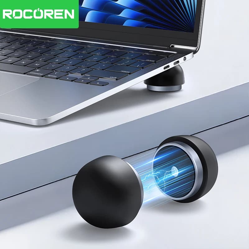 Rocoren Supporto per laptop Accessori per notebook Supporto per funghi per laptop Mini supporto magnetico per dispositivo di raffreddamento per MacBook Pro Air Staffa di supporto