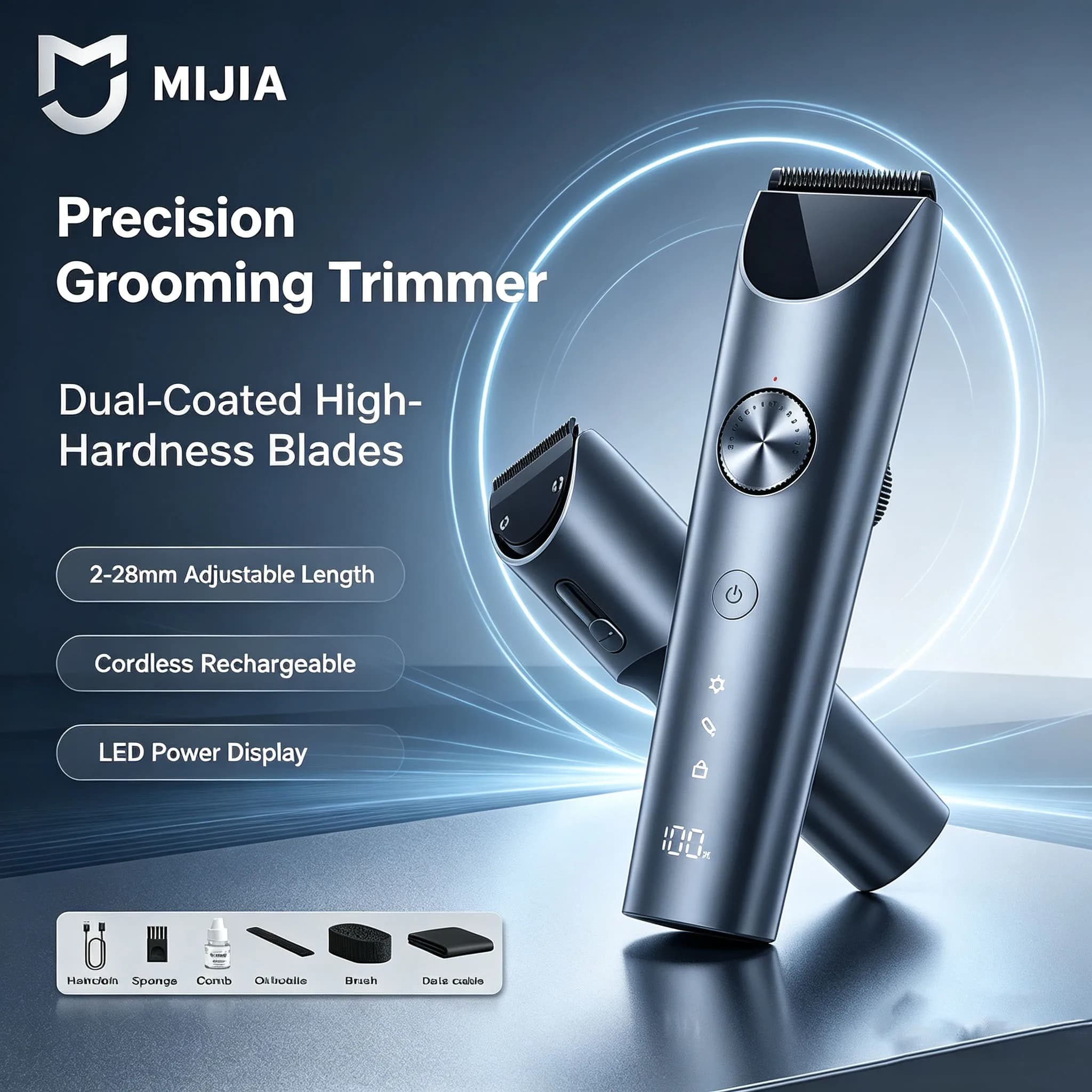 MIJIA Hair Clipper 2 Hair Trimmer Professional Beard Cut Machine IPX7 Waterproof Wireless Haircut Machine Mijia Clipper 2