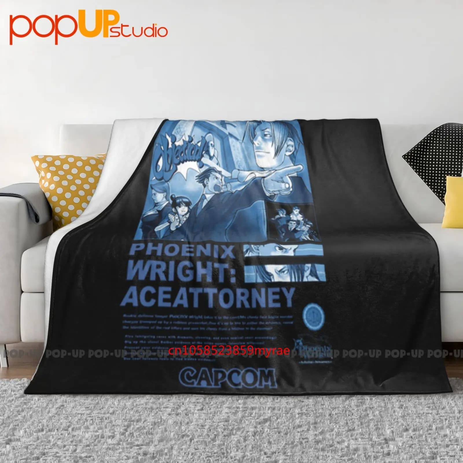 Ace Attorney Print Ad Neon Giallo Heather Coperta ultra morbida Trapunta Copridivano invernale Copridivano