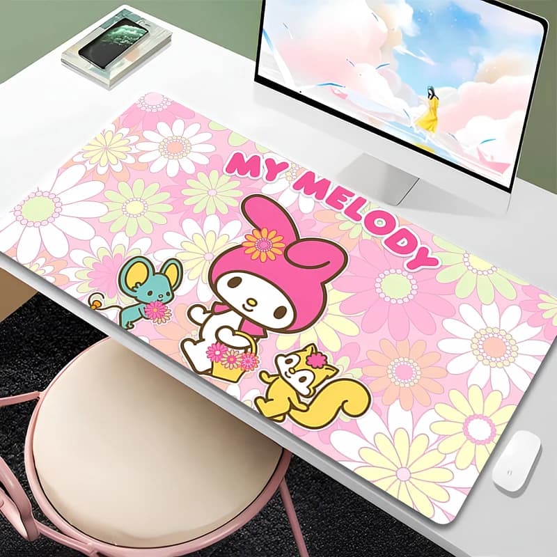 Tappetino per mouse popolare My Melody, antiscivolo, liscio, per gamer, tappetino da scrivania per PC, tappetino per tastiera, progettato specificamente per laptop da gaming.