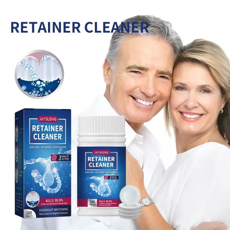 Multipack Denture Cleaning Tablets Teeth Brightening Freshen Breath Stain Remover for False Teeth Daily Oral Care