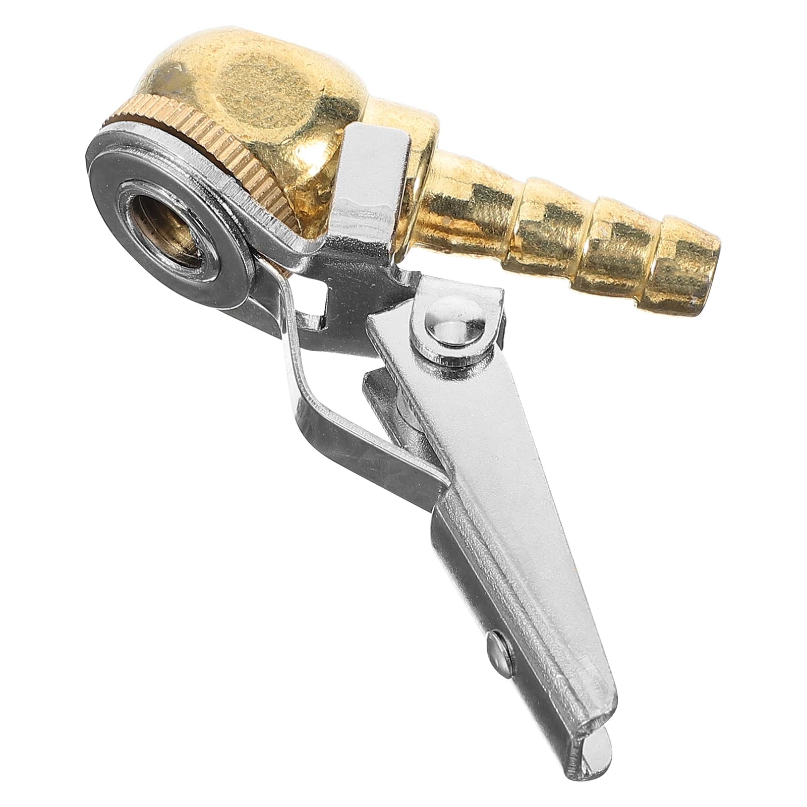 Gonfiatore per pneumatici con compressore d'aria a mandrino gonfiabile, connessione rapida, chiusura in rame, sfera chiusa multifunzionale dorata, compatibile con forte