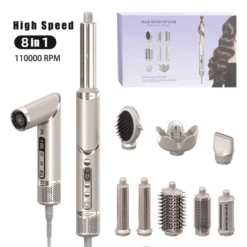 Quick Toilet Brush 8 in 1 Styling Drying Hair Drying Hair Drying Hair Dryer Professional Ion Electric Hair Dryer - Powerful Hair Care