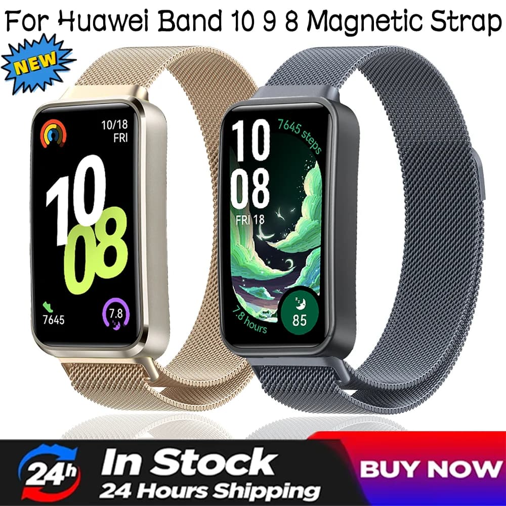 Cinturino ad anello magnetico milanese per Huawei Band 10 Cintura da polso comoda in acciaio inossidabile Accessori per bracciale Huawei Band 9 8