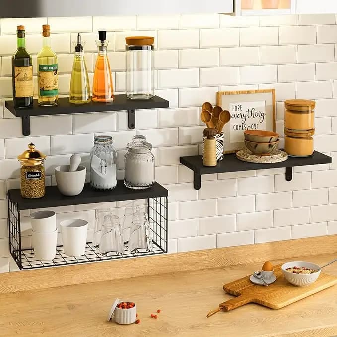 Set portasciugamani da parete per bagno sopra il wc, Organizer per portasciugamani arrotolato per portasciugamani verticale in legno nero per bagno piccolo