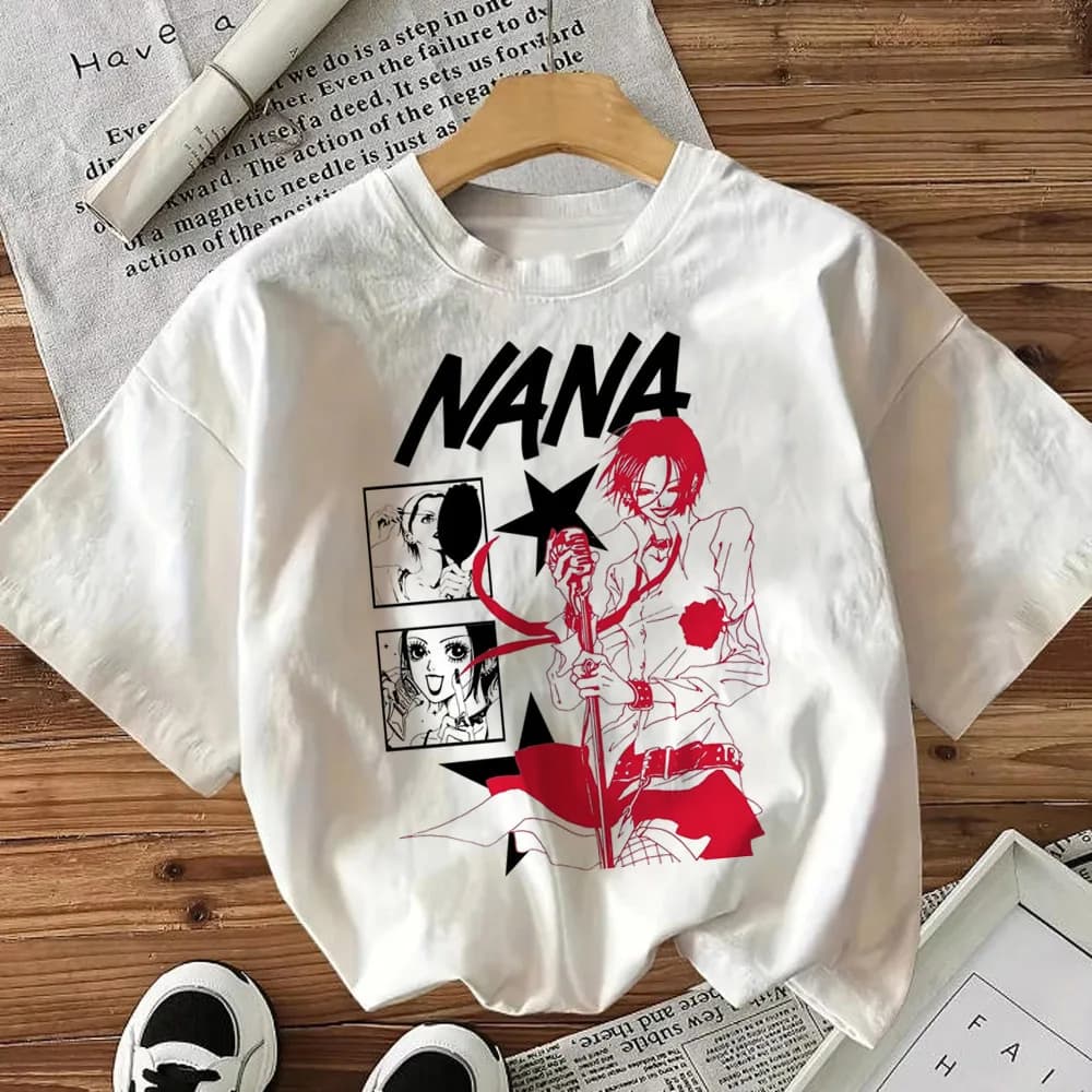 Nana t-shirt women korean clothes anime women Classic Gothic 80s tshirt Digital 80s Gothic Graphic University Pop Culture