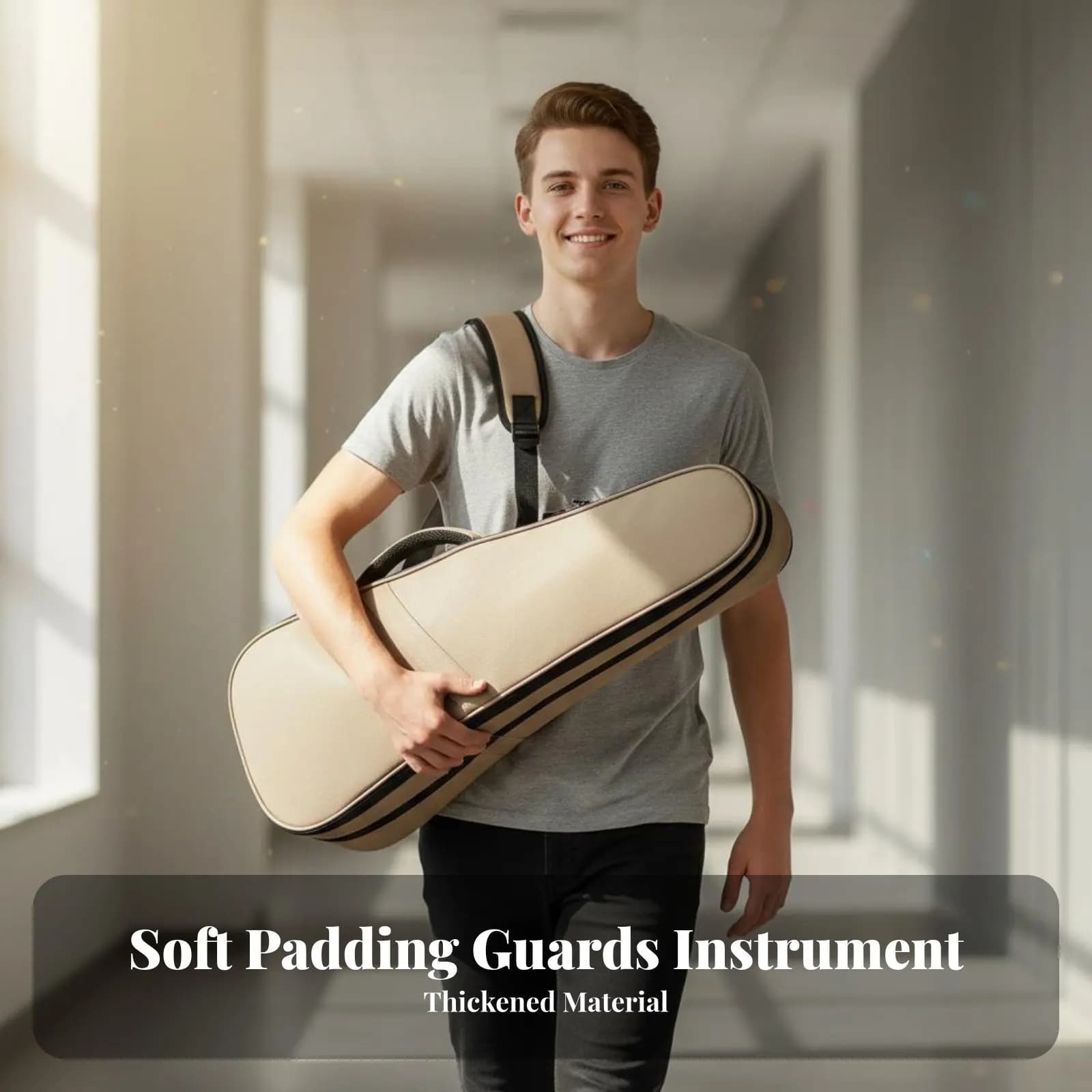 Borsa per ukulele da 21 pollici, custodia per zaino per ukulele resistente all'acqua, accessorio per strumenti musicali, design leggero, Oxford di lunga durata