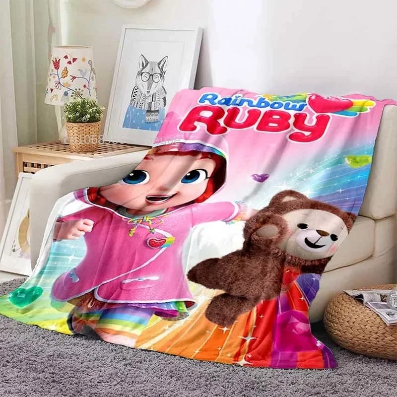 Coperta per bambini arcobaleno rubino serie Cartoon Lulu e orso coperta carina intelligenza e avventura coperta foto personalizzata